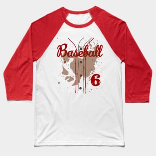 Baseball Jersey Number 6 Kids Baseball Uniform Dirty Funny #6 Baseball T-Shirt